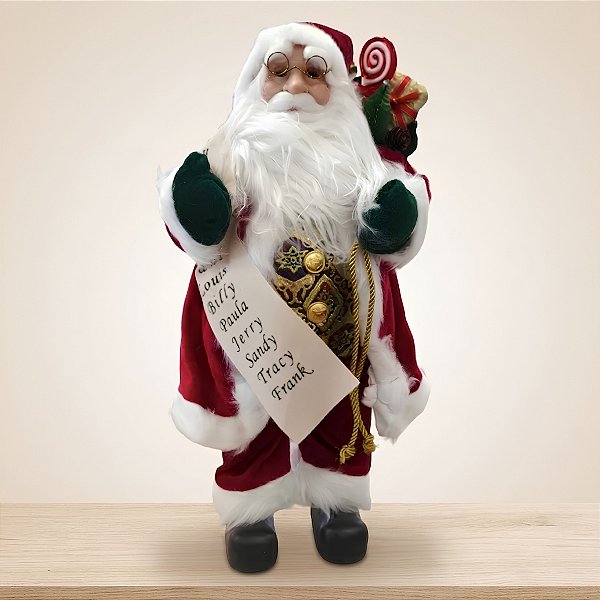 Papai Noel Decorativo em Pé com Carta - Vermelho - 45cm - RZO02539 - 1 unidade - Rizzo