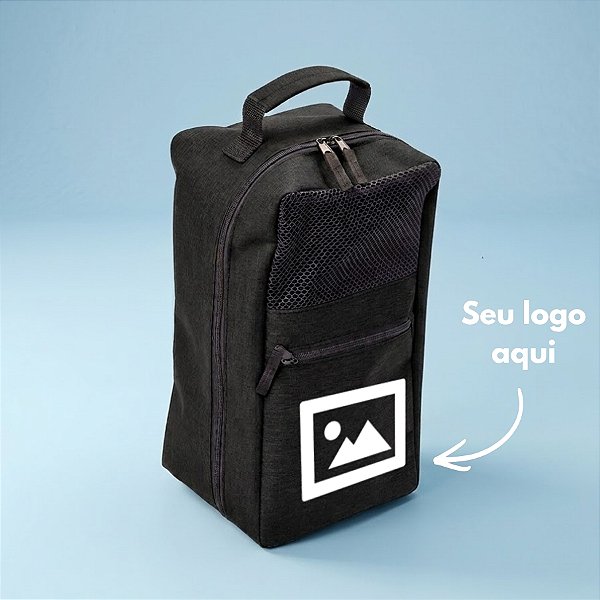 Bolsa Porta Tênis Personalizade com Logo  - Preto - 34x10x25cm - 1 unidade - Rizzo