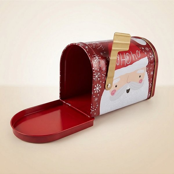 Lata de Natal de Metal - Caixa de Correio Noel Ho Ho Ho - 13,5x10x8cm - 1 unidade - Rizzo