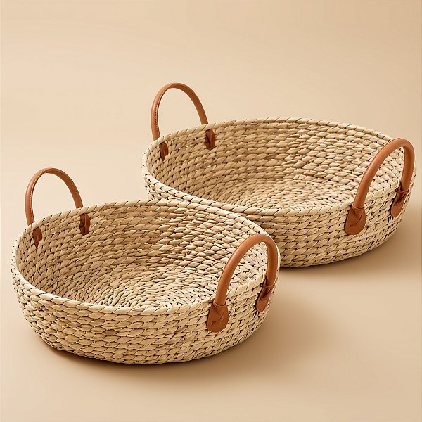 Kit Cesta Decorativa Paracanas em Seagrass com Alça Clara - 2 unidades - Rizzo
