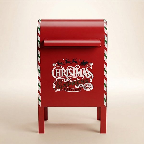 Enfeite Decorativo De Natal - Caixa de Correio Christmas Express Delivery - 28,5x50x23,5cm - 1 unidade - Rizzo