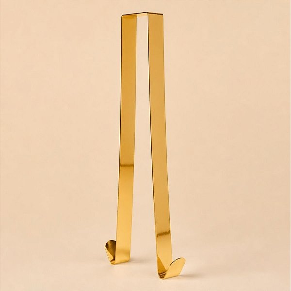 Gancho Suporte Para Guirlanda - Ouro - 30,5x2,5x13,5cm - 1 unidade - Cromus - Rizzo