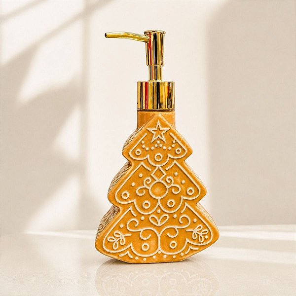Porta Sabonete Líquido de Natal - Árvore de Biscoito - 18,5 cm - 1 unidade - Rizzo