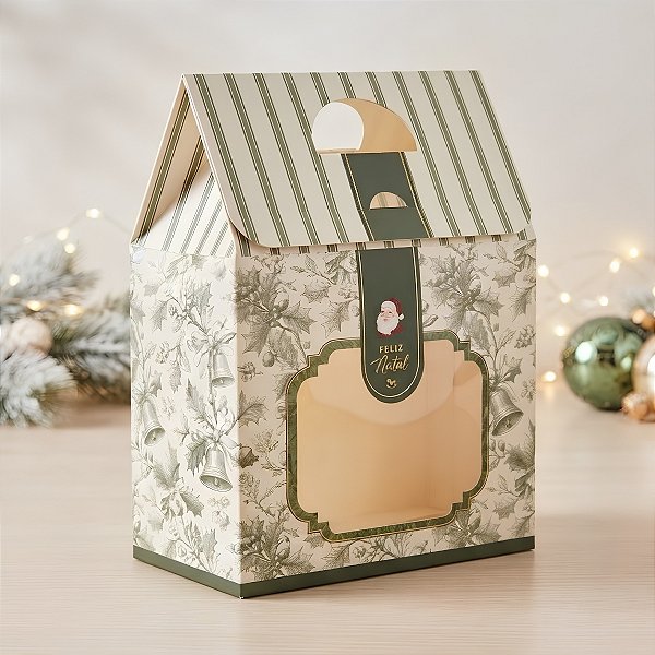 Caixa Maleta de Natal com Visor - Nostalgia - Verde - M 15x8x21cm - 1 unidade - Cromus - Rizzo