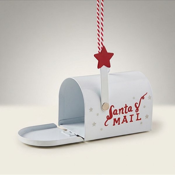 Enfeite para Pendurar de Natal - Caixa de Correio Santa's Mail - Branco - 1 unidade - Cromus - Rizzo