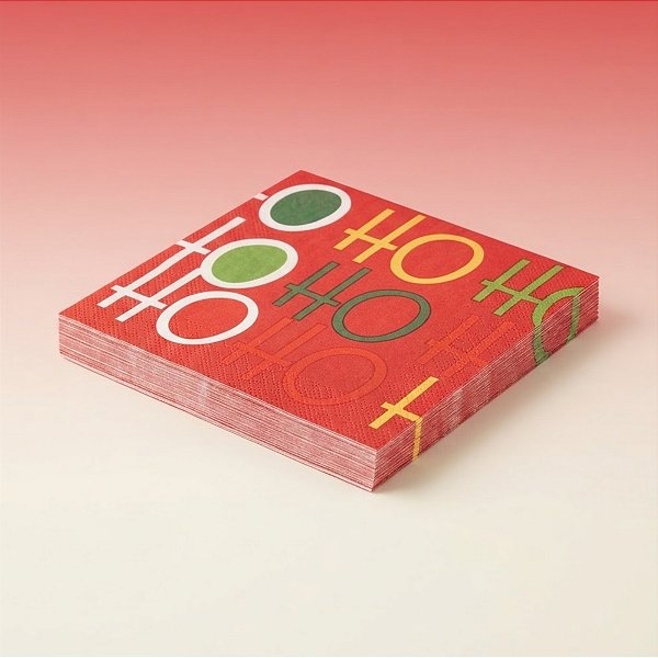 Guardanapo de Papel Natalino - Vermelho HoHoHo - 33x33cm - 20 unidades - Cromus - Rizzo