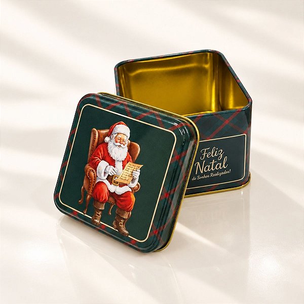 Lata de Metal de Natal - Sonhos Realizados - 8x6,3cm - 1 unidade - Rizzo