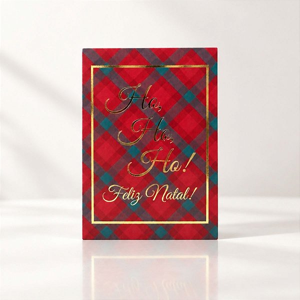 Cartão de Natal - Ho Ho Ho - Vermelho - 9,5x13,7cm - 1 unidade - Rizzo