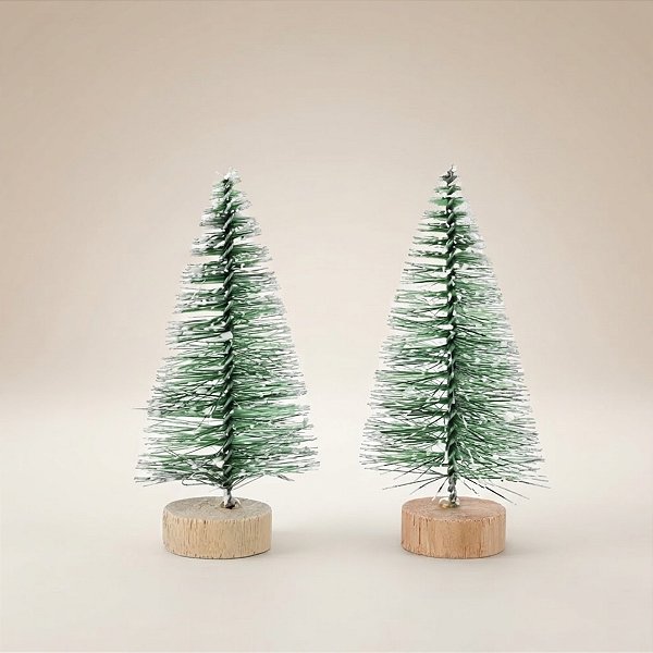 Mini Árvores Pinheiros de Natal Decorativas - Verde - 4,5x10x4,5cm - 2 unidades - Cromus - Rizzo