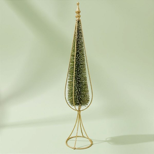 Árvore de Natal com Suporte Dourado - 68x14cm - 1 unidade - Cromus - Rizzo