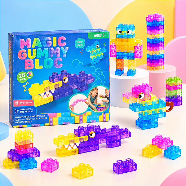 Squishy Blocos de Montar - Antiestresse - 1 unidade - Rizzo