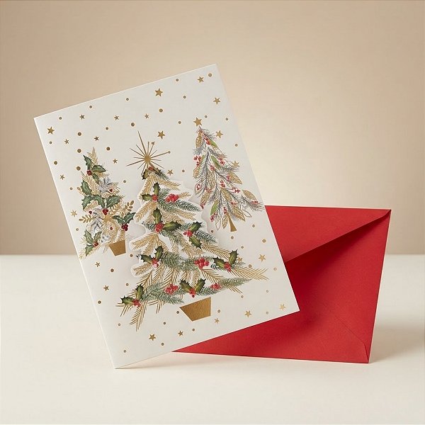 Cartão de Natal Musical Decorado - Árvore Decorada - 14,5x20cm - 1 unidade - Rizzo