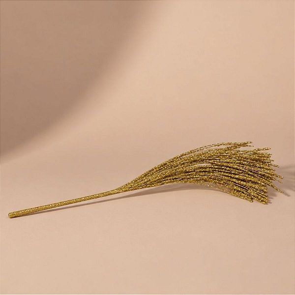 Galho Decorativo de Natal - Dourado - 40x25cm - 1 unidade - Cromus - Rizzo
