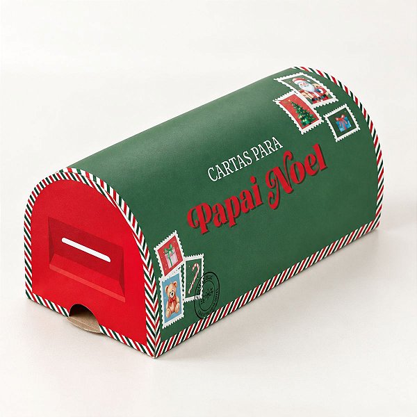 Caixa Correio Para Docinhos de Natal - Cartinhas - Verde - 13x5,5x5,5cm - 10 unidades - Cromus - Rizzo