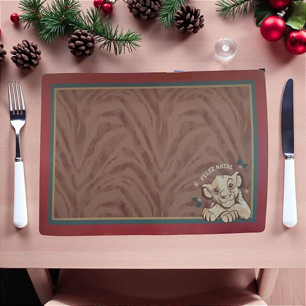 Jogo Americano - Natal Rei Leão - 46x33cm - Disney Original - 20 unidades - Cromus - Rizzo
