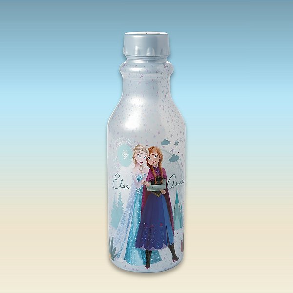 Garrafa Retrô - Frozen - Azul - 500ml - 1 unidade - Disney Original - Rizzo