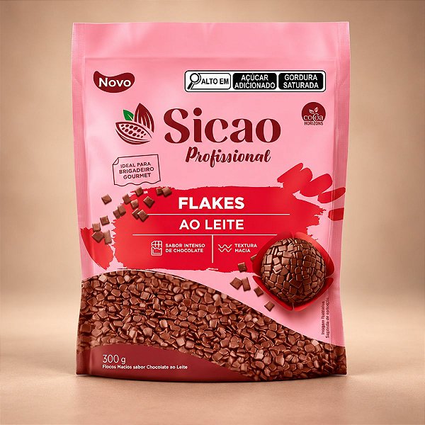 Flakes Sabor Chocolate Ao Leite - Profissional - 300g - 1 unidade - Sicao - Rizzo