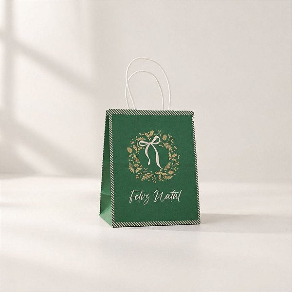 Sacola de Papel - Fundo Largo - Essência - Verde - PP 20x16x11cm - 10 unidades - Cromus - Rizzo