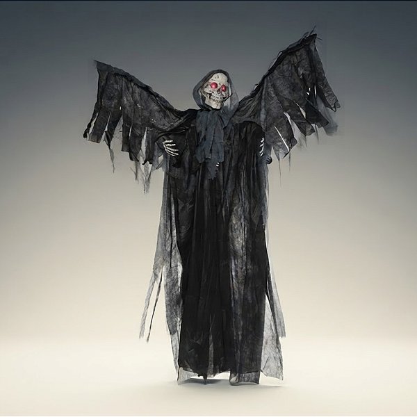 Enfeite Decorativo De Halloween Com Som, Luz e Movimento - Caveira Dax - 1,85m - 1 unidade - Cromus - Rizzo