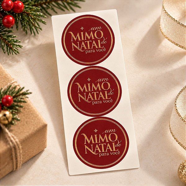 Adesivo Decorativo de Natal - Mimo de Natal - Ref.2563 - 3x3cm - 30 unidades - Stickr - Rizzo