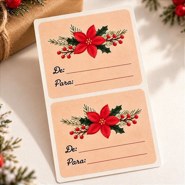 Adesivo De/Para Decorativo de Natal - Ramos - Ref.2571 - 4x4cm - 60 unidades - Stickr - Rizzo