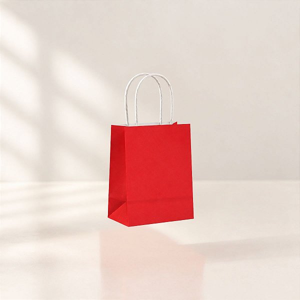 Sacola de Papel Mini - Vermelho - 11x8x4cm - 10 unidades - Cromus - Rizzo