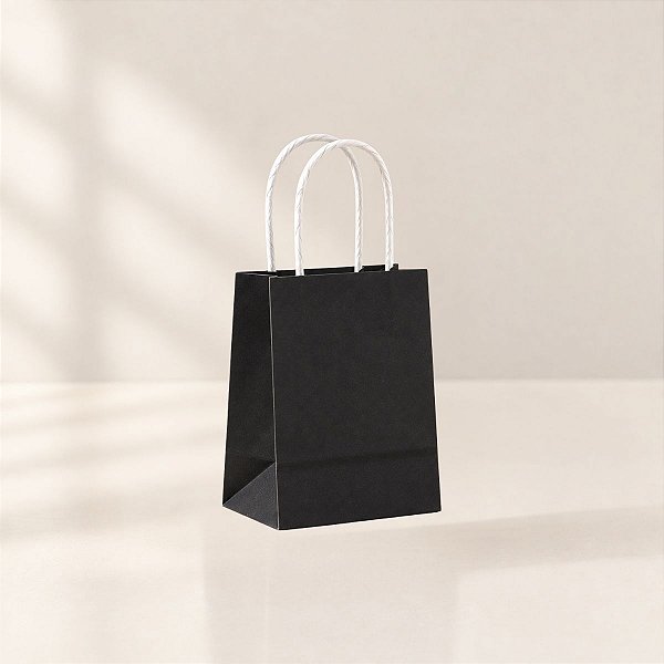 Sacola de Papel Mini - Preto - 14x11x6cm - 10 unidades - Cromus - Rizzo