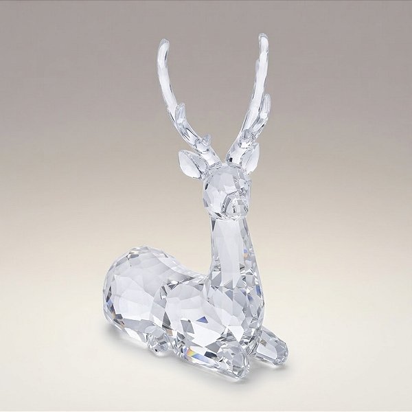Enfeite Decorativo de Natal - Rena Cristal Sentada - 7x23x16cm - 1 unidade - Cromus - Rizzo