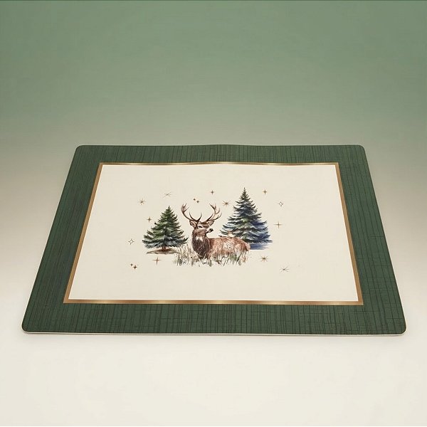 Jogo Americano - Rena de Natal - Verde - 46x33cm - 1 unidade - Cromus - Rizzo