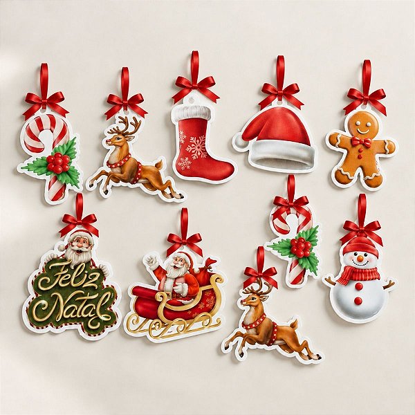 Enfeite para Pendurar de Natal - Natal Mágico - 12cm - 10 unidades - Regina - Rizzo