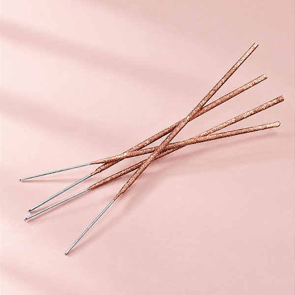 Vela Estrelinha - Rose Gold - 14cm - 4 unidades - Rizzo