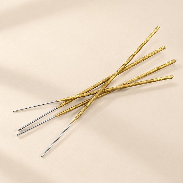 Vela Estrelinha - Dourada - 14cm - 4 unidades - Rizzo