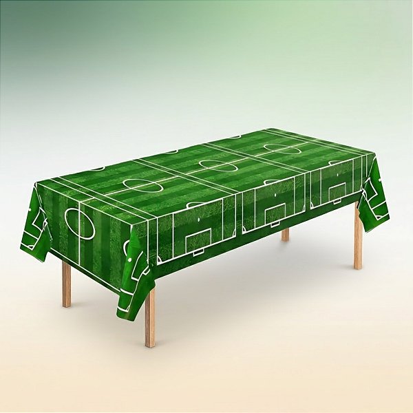 Toalha de Mesa de Plástico Laminado - Campo de Futebol - 1,37x1,83m - 1 unidade - Rizzo