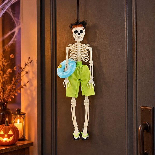 Enfeite Decorativo de Halloween para Pendurar- Esqueleto Praiano - 41cm - 1 unidade - Cromus - Rizzo