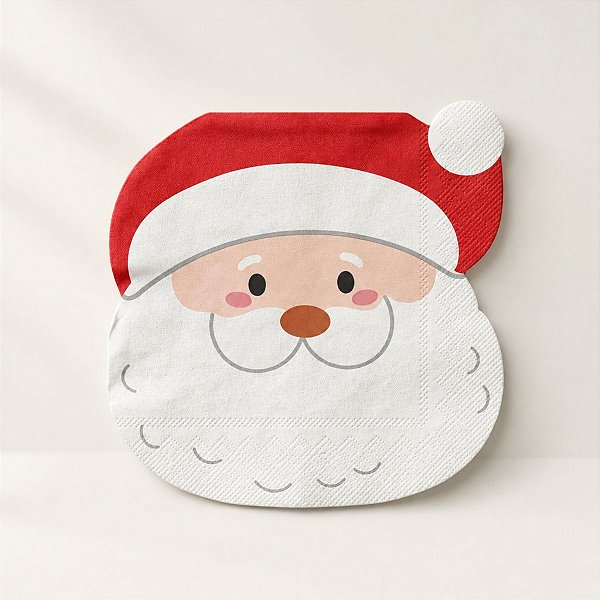 Guardanapo De Papel Natalino - Papai Noel Feliz - 32cm - 10 unidades - Rizzo