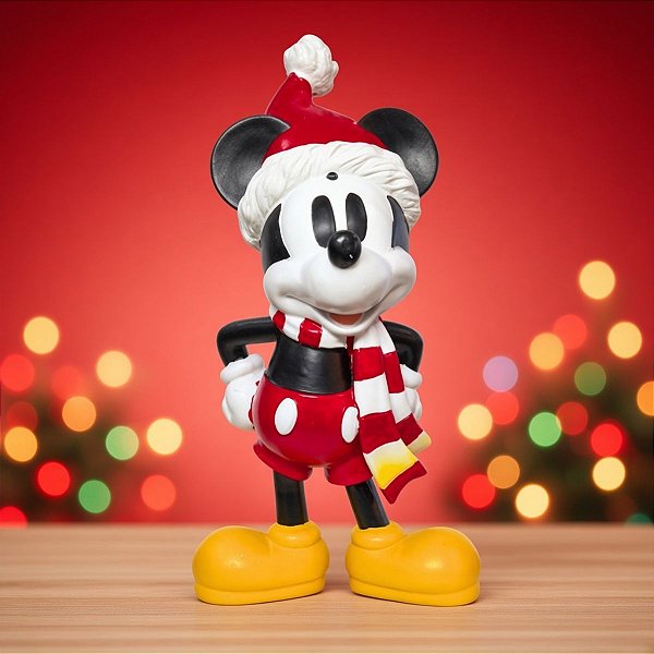 Enfeite de Natal - Mickey Mouse Cachecol - 25,5x14cm - Disney Original - 1 unidade - Cromus - Rizzo