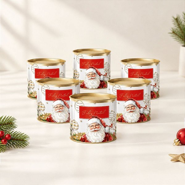 Lata Clean de Natal - Natal Afetivo - 10x7cm - 6 unidades - Cromus - Rizzo