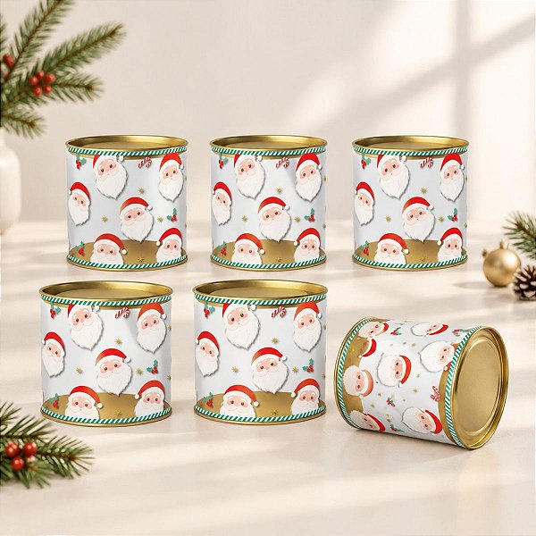 Lata Clean de Natal - Surpresa do Noel - 10x7cm - 6 unidades - Cromus - Rizzo