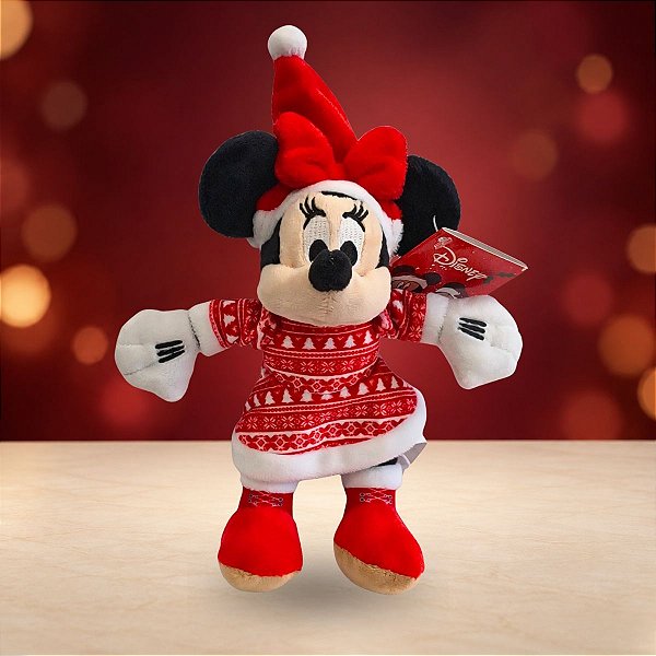 Pelúcia Minnie Mouse de Natal - Pinheirinhos - 19cm - Disney Original - 1 unidade - Cromus - Rizzo