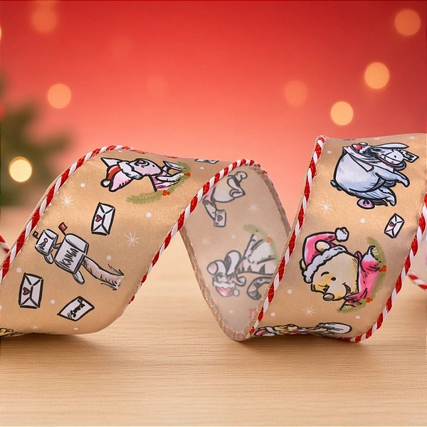 Fita Decorativa Aramada - Ursinho Pooh - Bege - 6,3x914cm - Disney Original - 1 unidade - Cromus - Rizzo