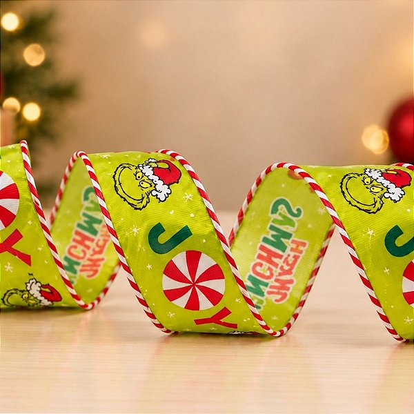 Fita Decorativa Aramada - Grinch - Verde - 6,3x914cm - 1 unidade - Cromus - Rizzo