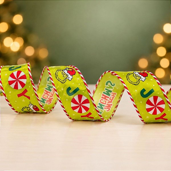 Fita Decorativa Aramada - Grinch - Verde - 3,8x914cm - 1 unidade - Cromus - Rizzo