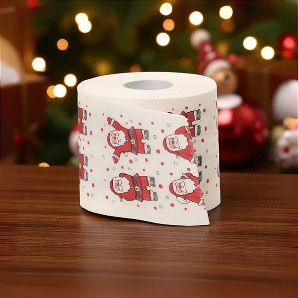 Papel Higiênico Papai Noel - Branco e Vermelho - 20m - 1 unidade - Cromus - Rizzo