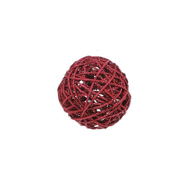 Bola Rattan Vermelho 7,5cm - 01 unidade - Cromus  - Rizzo