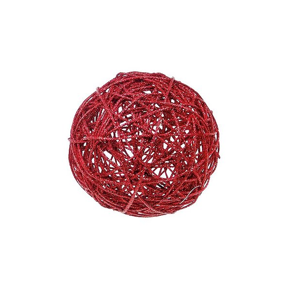 Bola Rattan Vermelho 15cm - 01 unidade - Cromus Natal