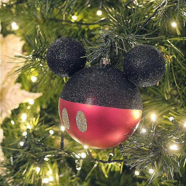 Kit Bolas Mickey 8cm - 04 unidades Natal Disney - Cromus - Rizzo Embalagens