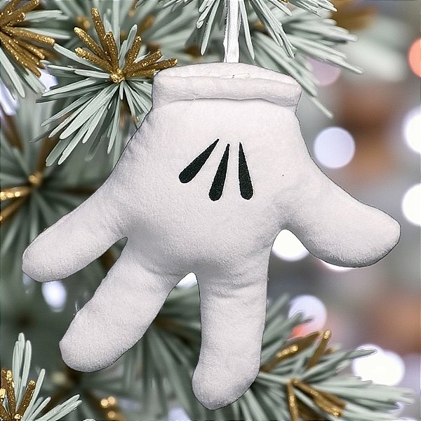 Enfeite para Pendurar Mão do Mickey 10cm - 01 unidade Natal Disney - Cromus - Rizzo