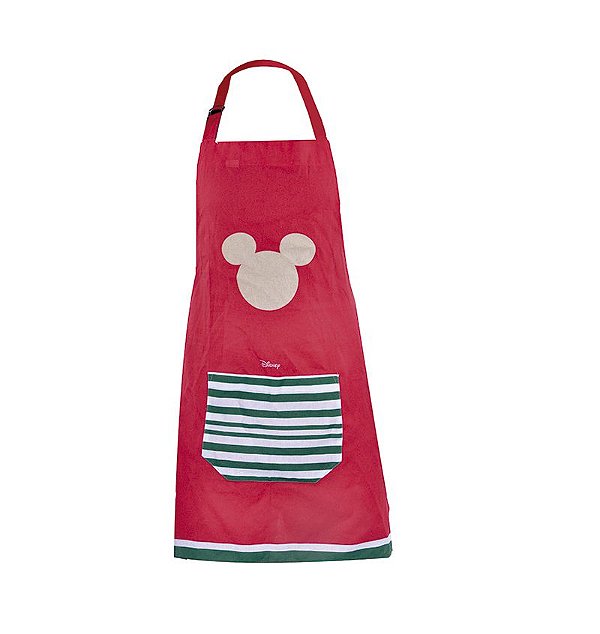 Avental Mickey Mouse Vermelho e Verde 80cm - 01 unidade Natal Disney - Cromus - Rizzo Embalagens
