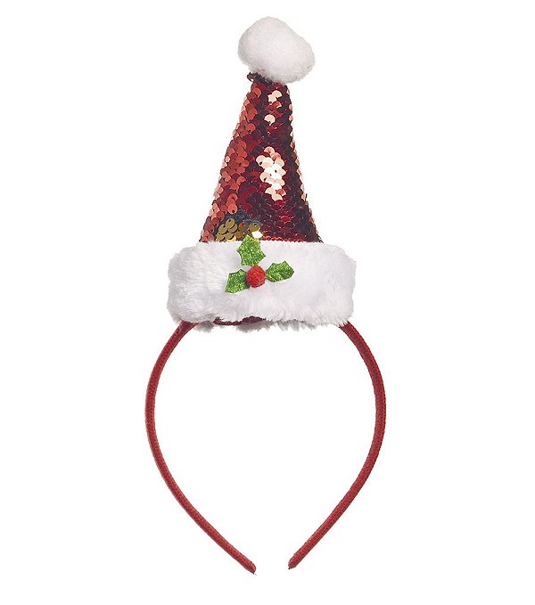 Tiara com Gorro Papai Noel Vermelho - 01 unidade - Cromus Natal - Rizzo Embalagens