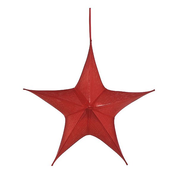 Estrela Aérea Decorativa Vermelho 60cm - 01 unidade - Cromus Natal - Rizzo Embalagens
